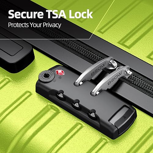 Miniatura 4 de BEOW Luggage Set Hardside Lightweight Suitcase Sets ABS Durable Wheels with TSA Lock 4 Piece Set Green (16202428)