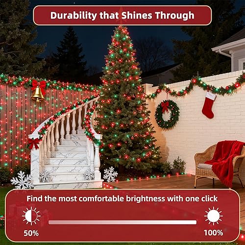 Miniatura 4 de 750 luces LED de Navidad de 240 pies, 12 modos Pro de cable verde oscuro, luces parpadeantes regulables con función de temporizador para árbol de