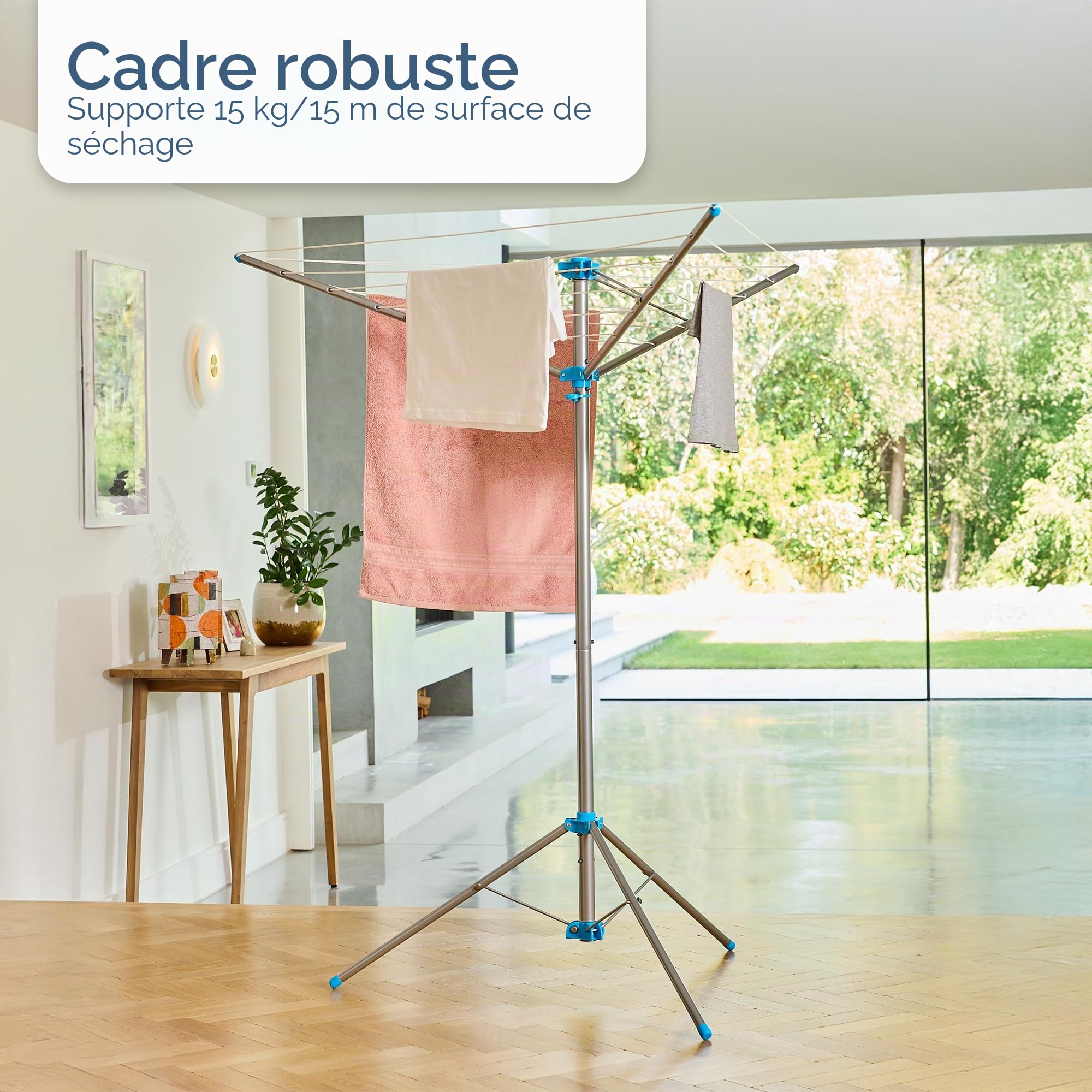 Minky Séchoir à Linge sur Pied pour extérieur/intérieur Gris