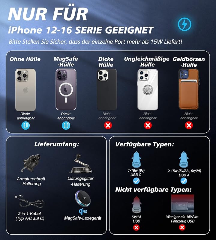 GuMosh Qi2 15W MagSafe autós töltő hűtéssel, RGB világítás, erős mágneses tartó iPhone-hoz