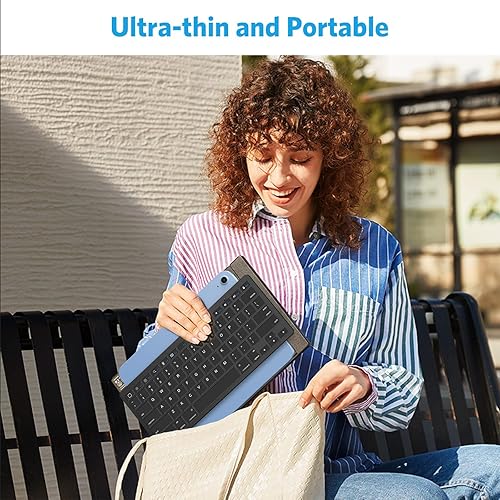 Miniatura 9 de Omoton. - Teclado Bluetooth ultra delgado, compatible con iPad Pro 1112.9 2018, nueva iPad de 9.7 pulgadas, iPad Air, iPad Mini, iPhone y otros