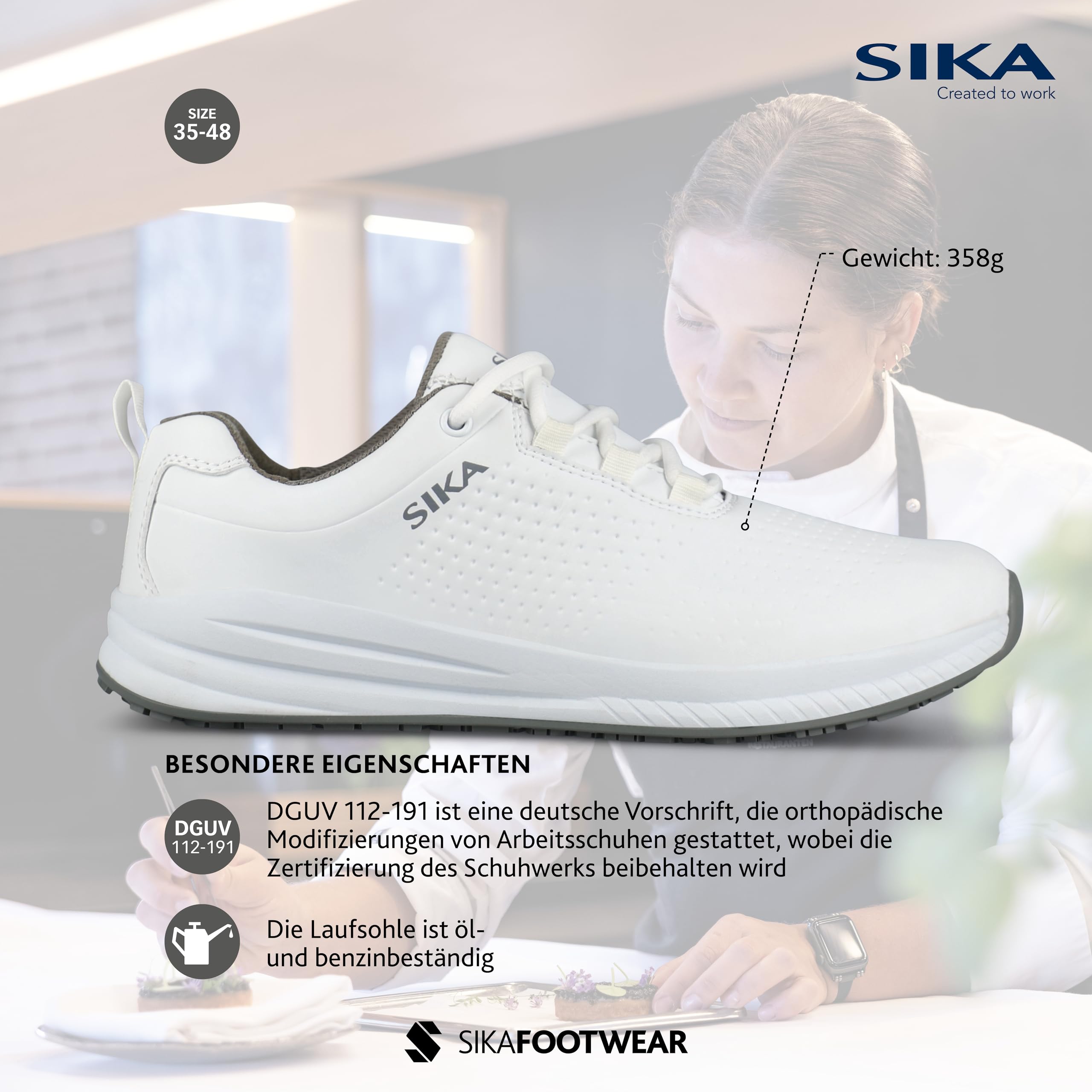 Sika Sneakersy Dynamic białe buty robocze z mikrofibry. Stylowy design sneakersów. Pierwszorzędna odporność na poślizg. Super absorpcja wstrząsów.