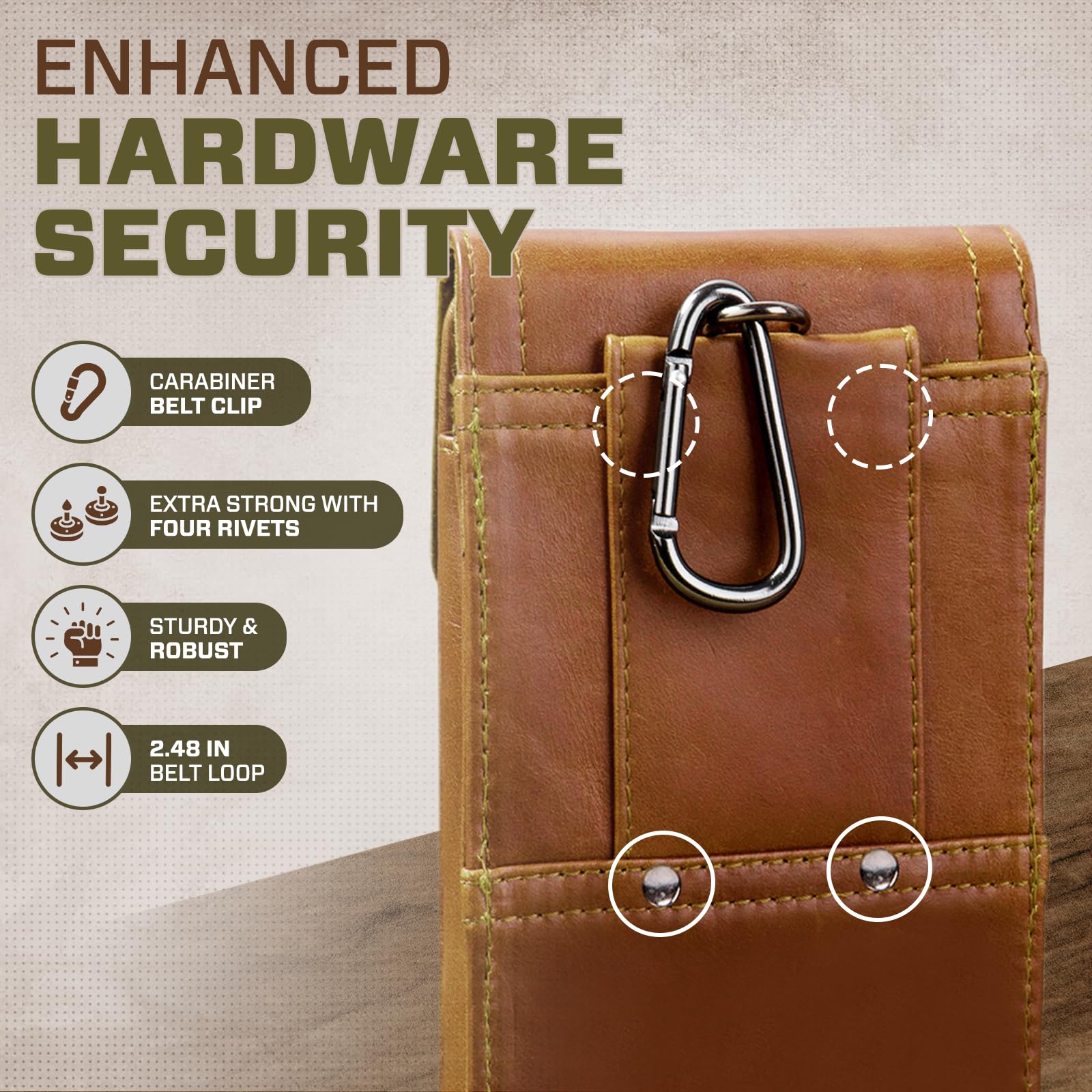 Amazon.com: Hengwin Leather Phone Holster with Magnetic 