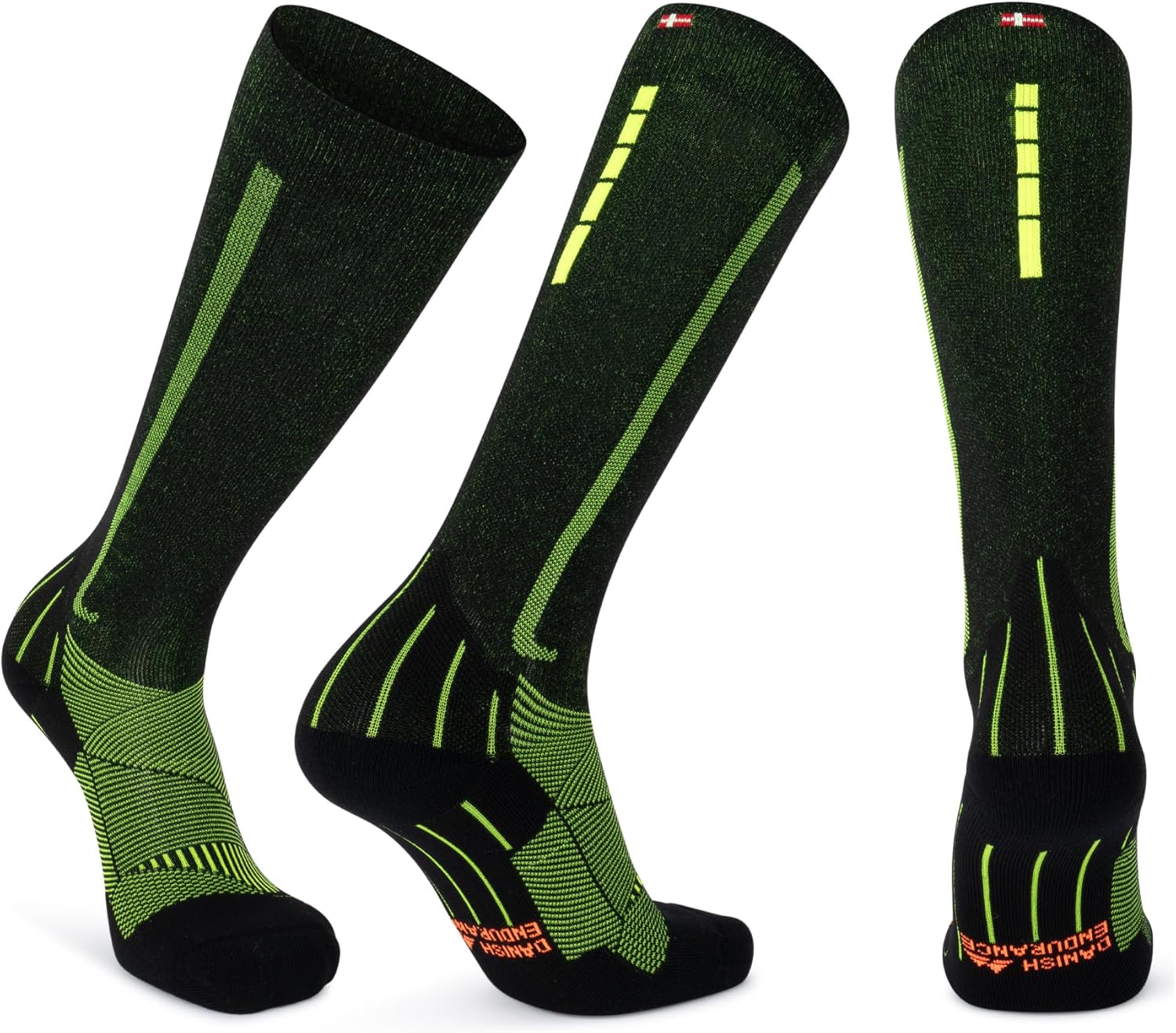 DANISH ENDURANCE 21-26 mmHg Compression Socks | Graduated Support & Faster Recovery | Running & Travel | Unisex 1 & 2 Pack