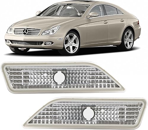 Miniatura 1 de USR DEPO 06-11 W219 ClS-Class - Juego de luces de marcador laterales para parachoques delantero (izquierdo + derecho) compatible con Mercedes Benz