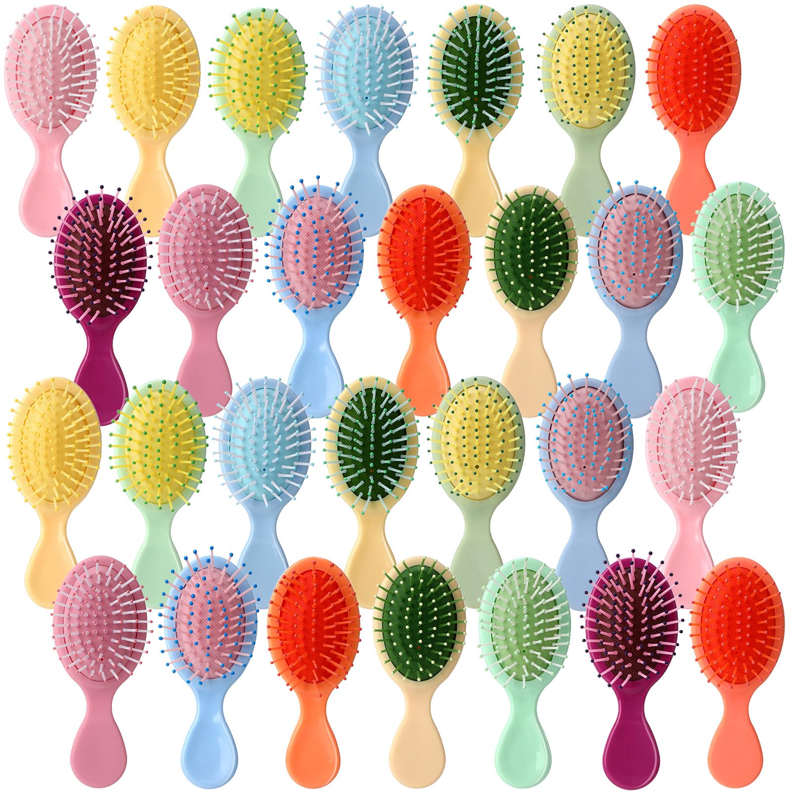 Zopeal 28 mini spazzole per capelli bagnati, idea regalo per bambini, per laurea, piccola spazzola per capelli da viaggio, per l'igiene di fine anno, districante, con setole morbide, per addio al
