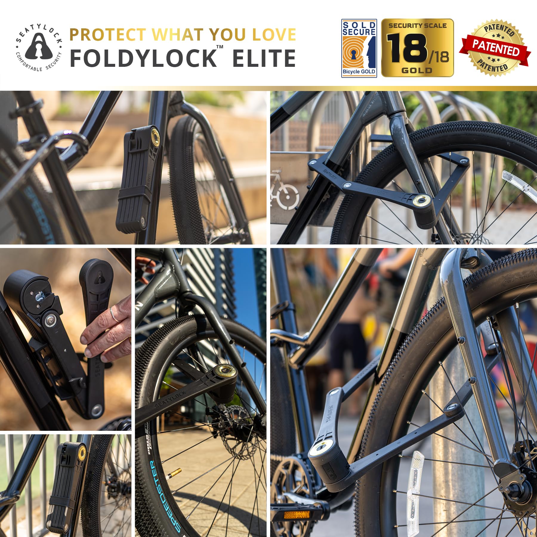 SEATYLOCK　FOLDYLOCK CLASSIC ブラック　自転車ロック Amazon | Seatylock フォルディロック ミニ折りたたみ自転車ロック
