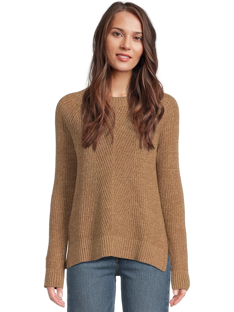 Brown L.L.Bean Mariner Shaker Mixed-Stitch Sweater Crewneck