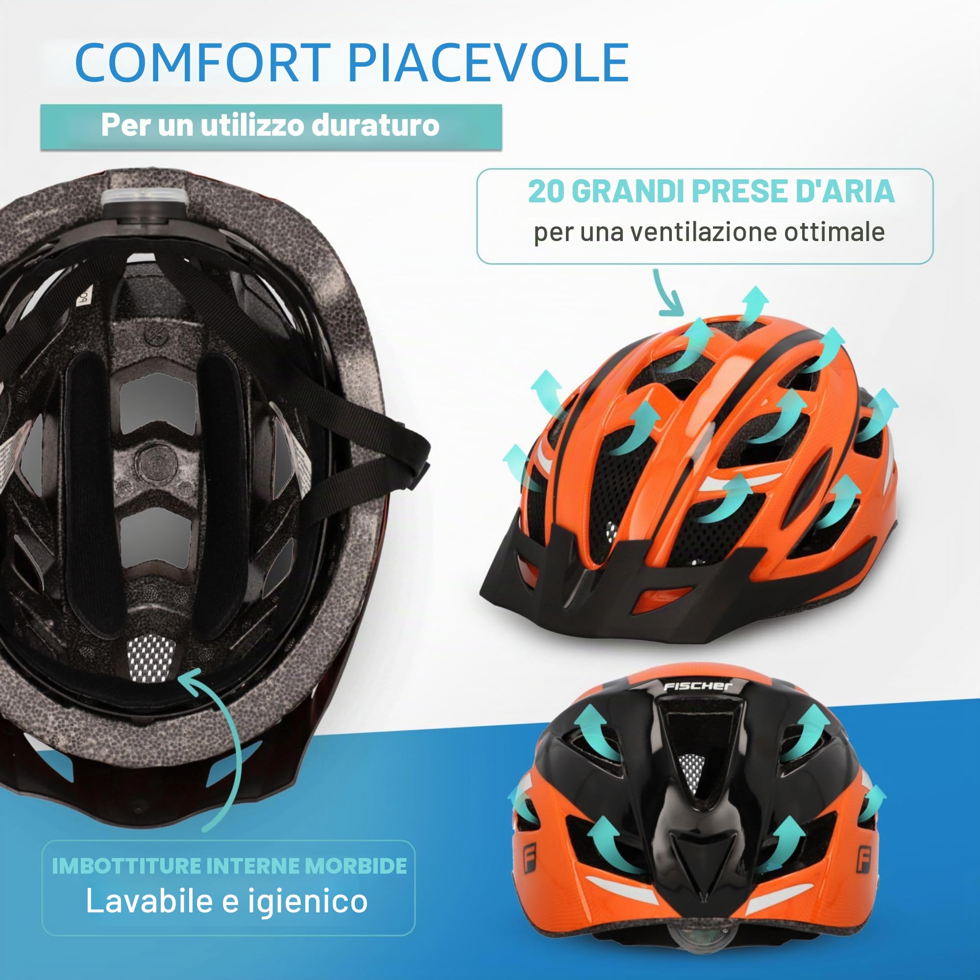 FISCHER adulti Urban Sport Casco da bicicletta, Orange, S/M