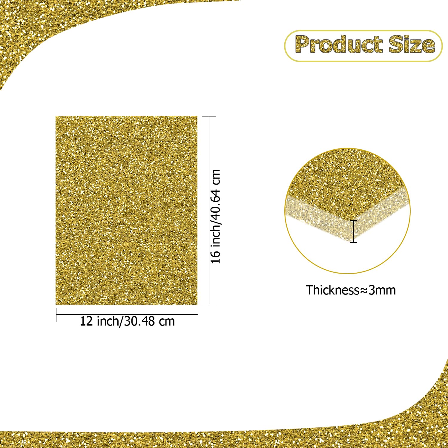 Glitter Gold Acrylic Sheets - 2 Pack for Crafting & Laser Cutting -2