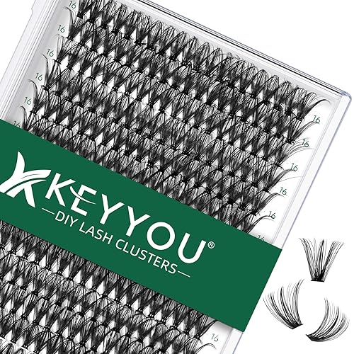 KEYYOU - 300 pestañas individuales 40D-0.07C, rizo de 0.630 pulgadas, para colocar en casa, bandeja grande, pestañas en racimo suaves y naturales