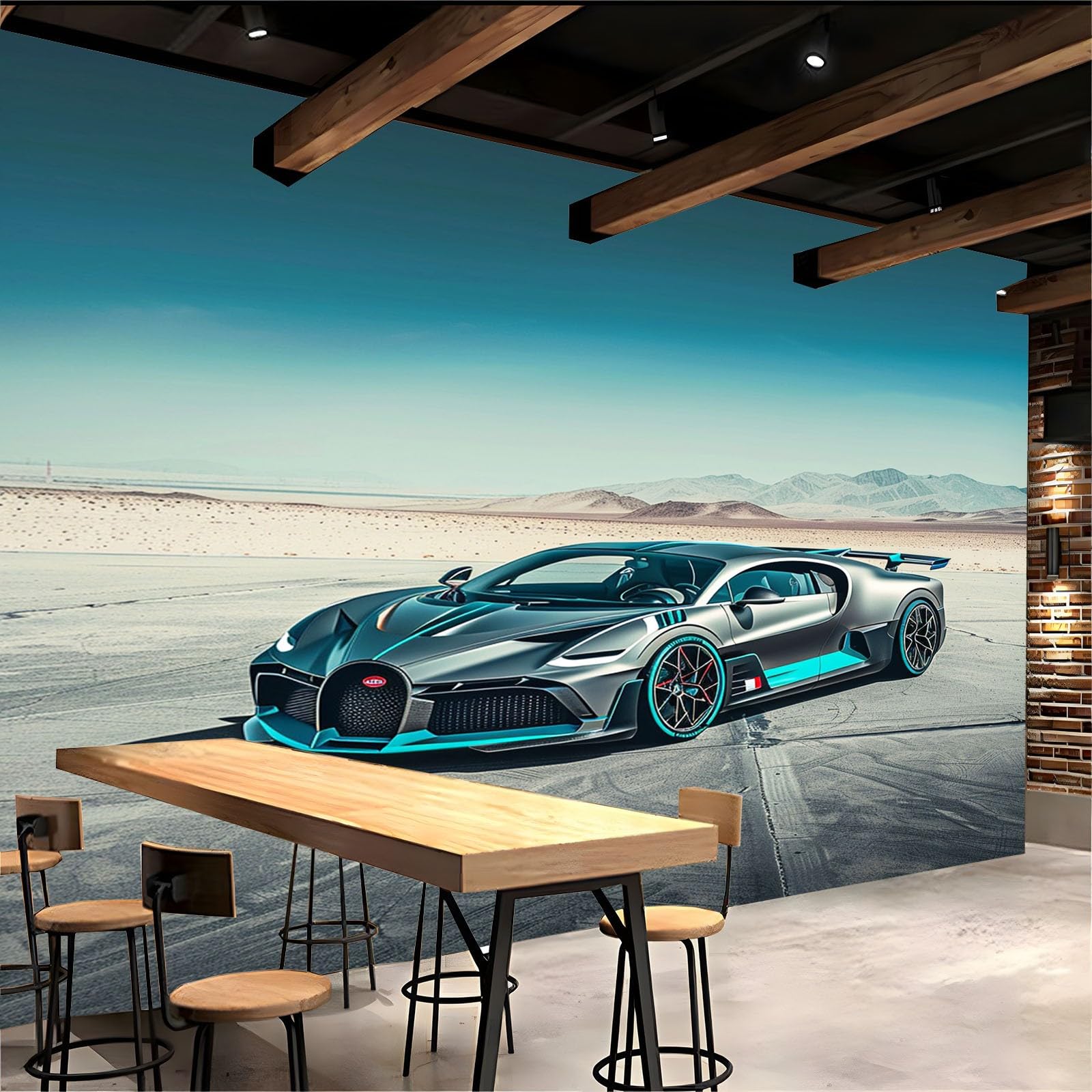Générique Papier Peint Panoramique Paysage De Voiture De Sport 300 x 210 cm Poster Geant Mural 3D, Tapisserie Photo Peinture Murale, Papier Peint Intissé Fresque pour Salon Chambre Toile Fond TV