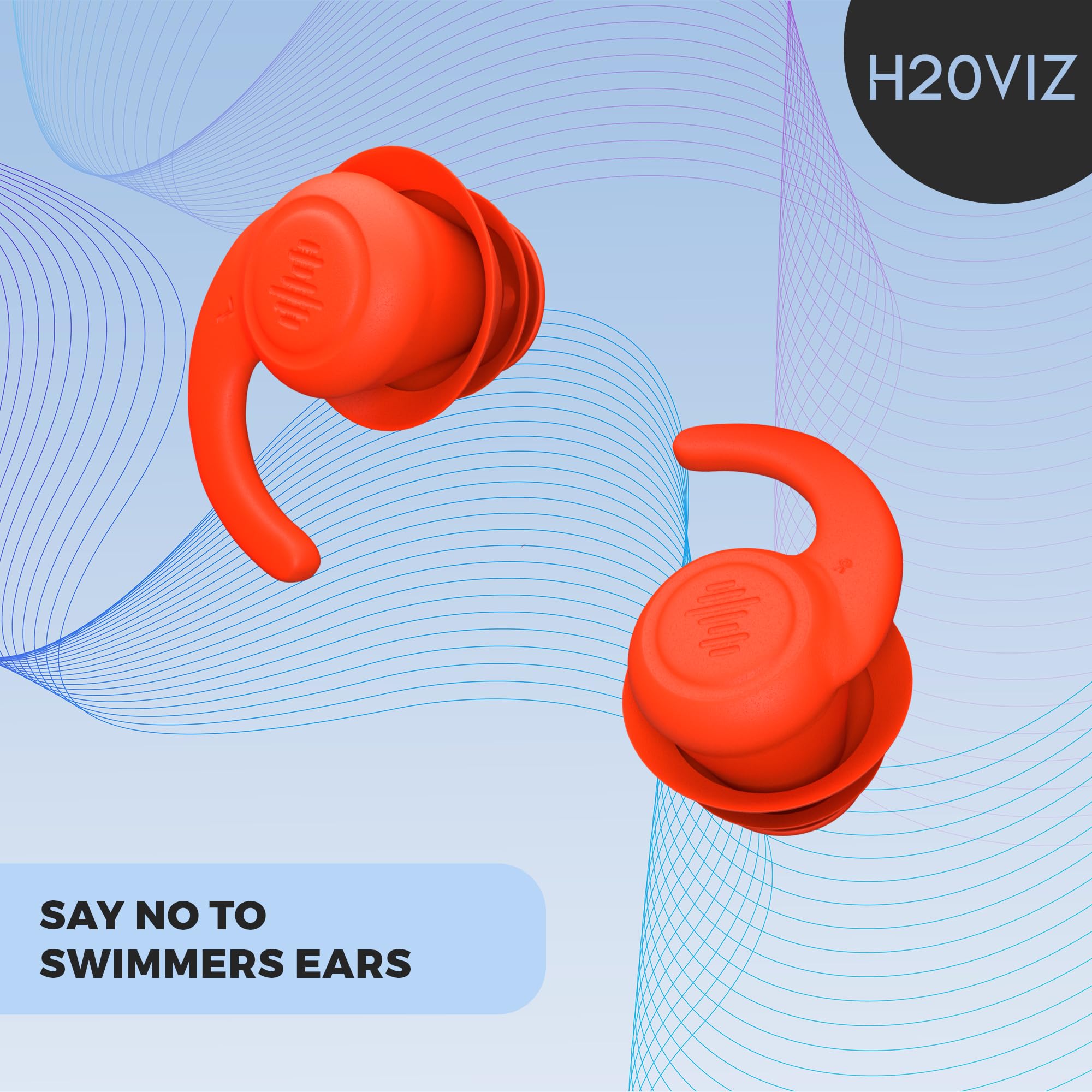 Pro Swim Tapones para los oídos, 3 pares, impermeables, reutilizables, de silicona, para natación, surf, esnórquel y todos los deportes acuáticos, coral, rosa, morado
