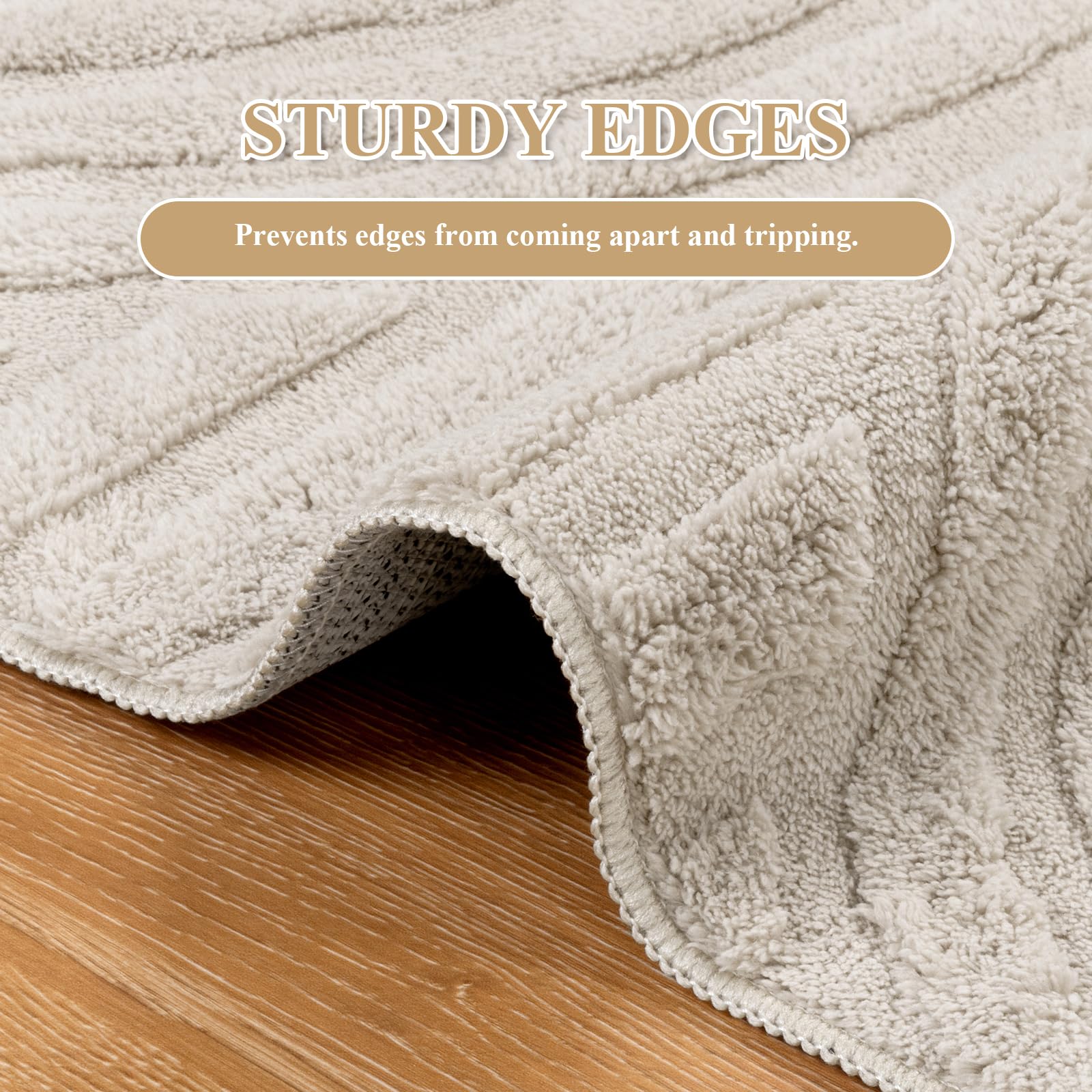 Enyhom Teppich Wohnzimmer Schlafzimmer 3D Optik Kurzflor Skandinavisch Teppiche Weich rutschfest Waschbar Pflegeleicht für Kinderzimmer, Beige Halbkreismuster, 160x230cm