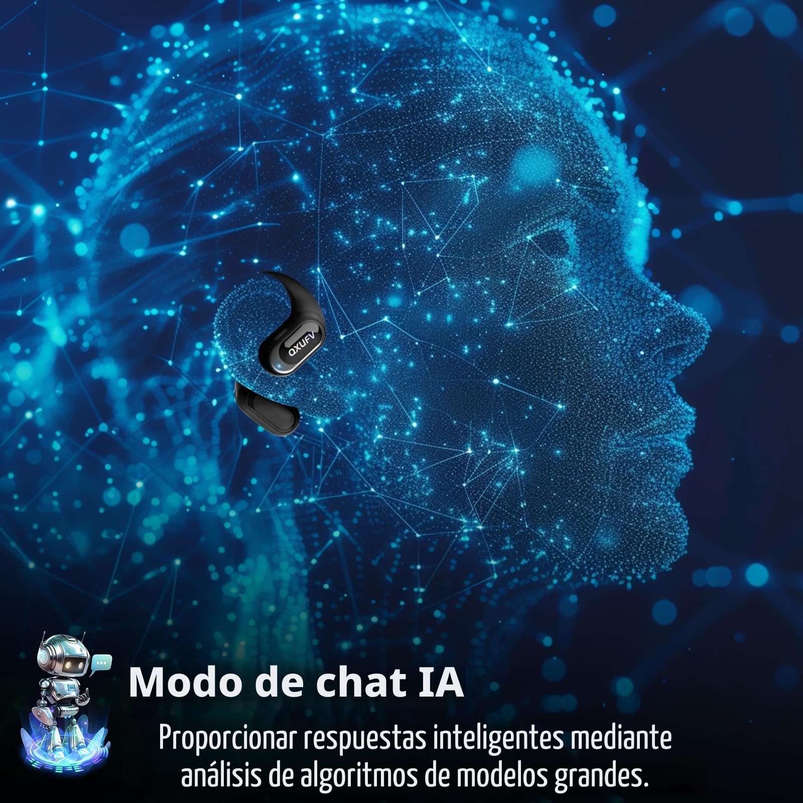 Auriculares traductores, 5 modos, Bluetooth 5.2, traductor de voz en tiempo real para viajes, 50 h de duración de la batería