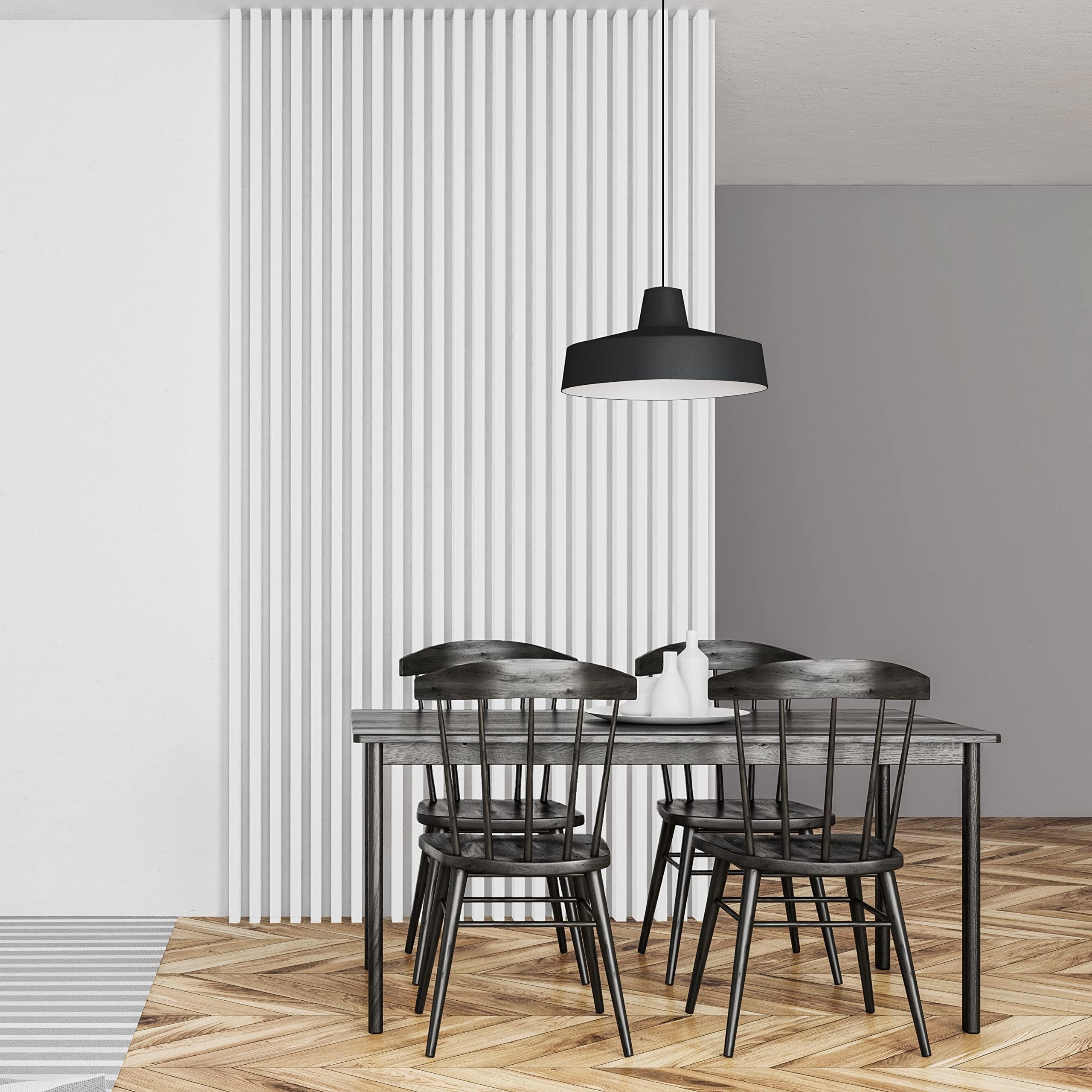Stegu Linea Slim - Juego de 20 láminas de pared versátiles para mejorar la acústica, fáciles de ajustar, para viviendas y comercios, color blanco, 265 x 2,2 x 2,7 cm