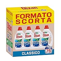 Dixan Liquido Classico Detersivo Lavatrice Formato Scorta (4 x 19 Lavaggi)
