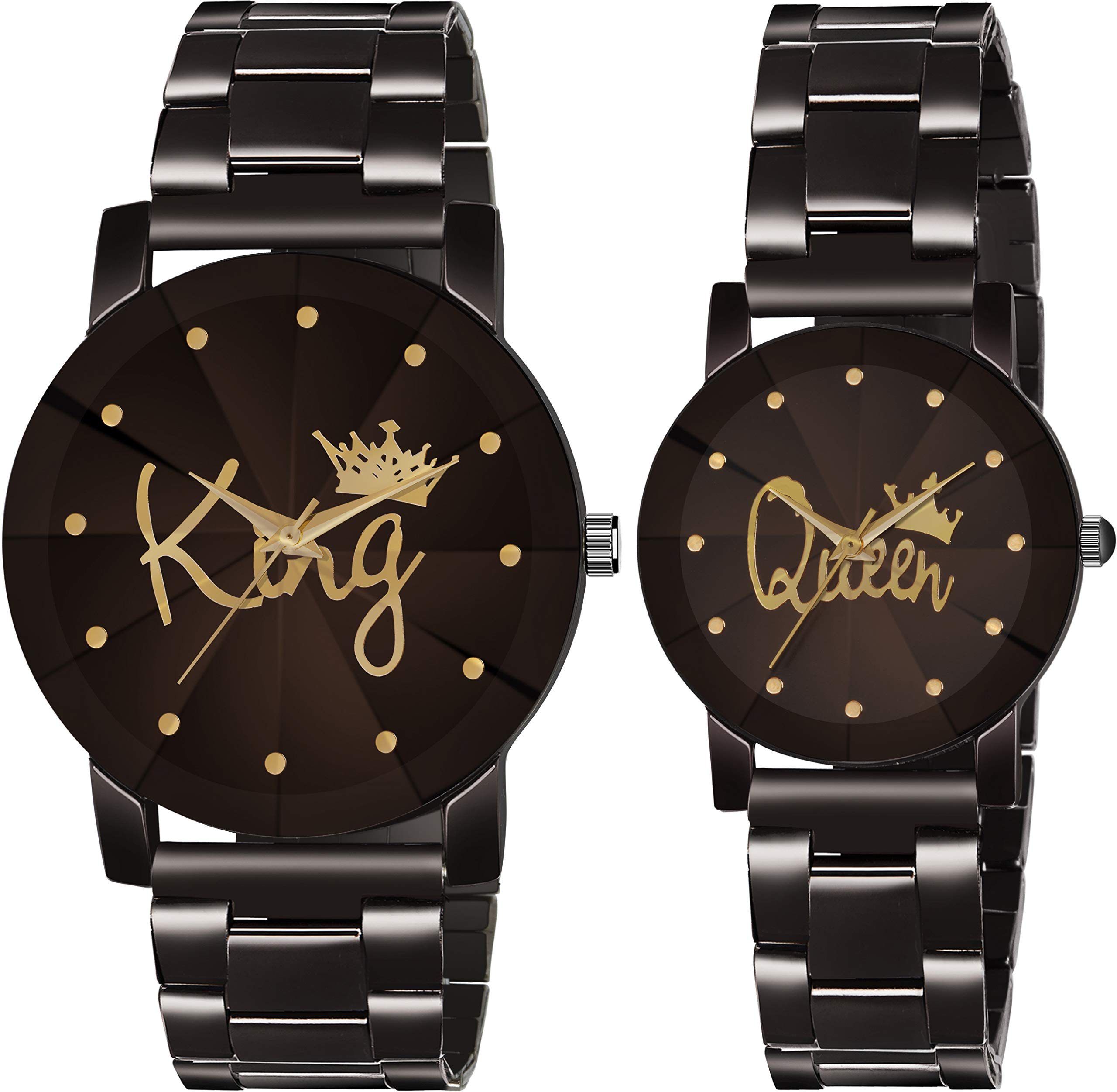 ON TIME OCTUS Analog King Queen Black Dial Mens and Womens Couple Watch (B081T2SW2X) Amazon Price History, Amazon Price Tracker