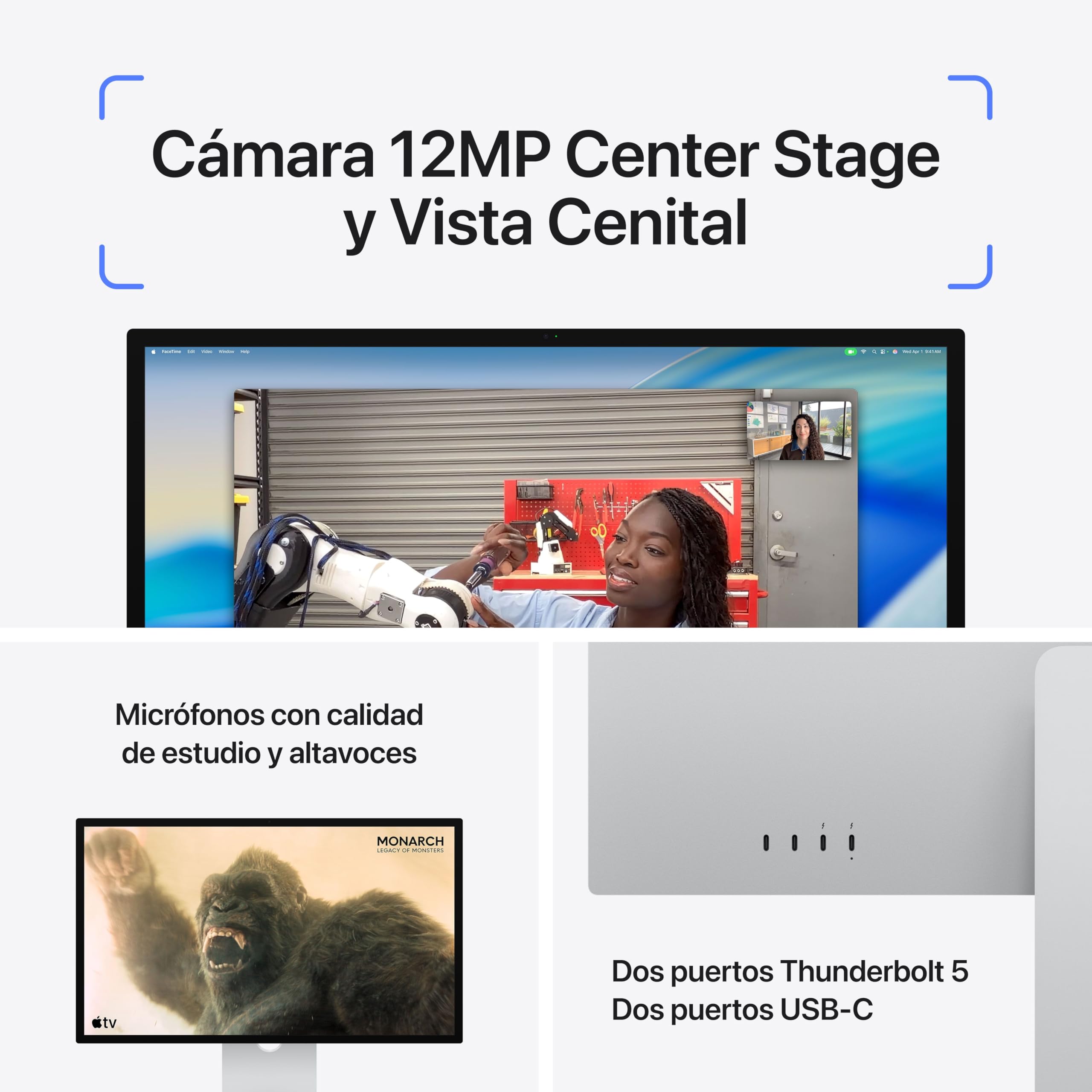 Apple Studio Display: Vidrio estándar, Soporte con inclinación Ajustable ​​​​​​​ — view 4