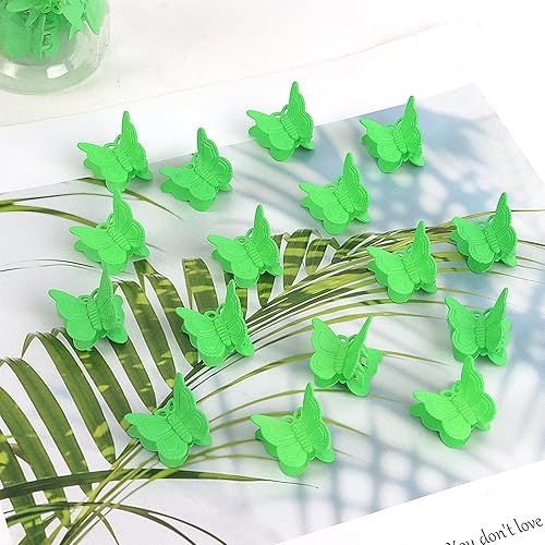 Miniatura 6 de YISSION 60 pinzas para el cabello de mariposa verde mate, lindas pinzas pequeñas de mariposa con caja paquete de los años 90 Y2K accesorios para el