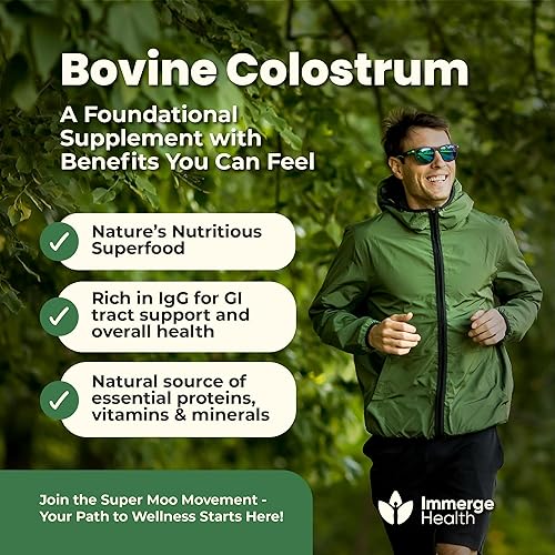 Miniatura 3 de Super Moo - Polvo de calostro bovino alimentado con pasto  Salud intestinal, recuperación muscular, energía, cabello, piel y suplemento inmunológico