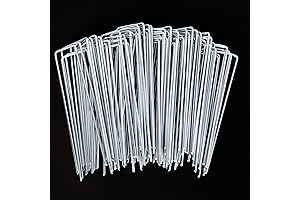 100 Pcs Garden Staples, 6 Inch U-Shaped Landscape Heavy-Duty Galvanized Staples