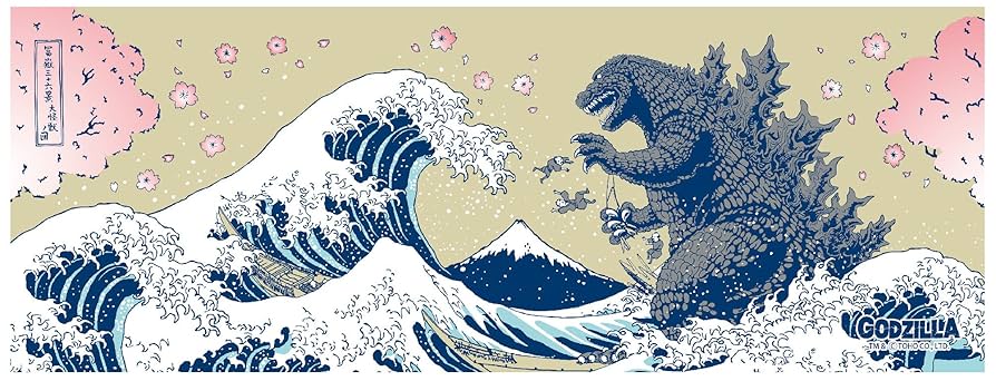 ゴジラ 葛飾北斎 コラボてぬぐい 額装 ゴジラ 葛飾北斎 コラボてぬぐい 額装 ゴジラ 葛飾北斎 コラボ