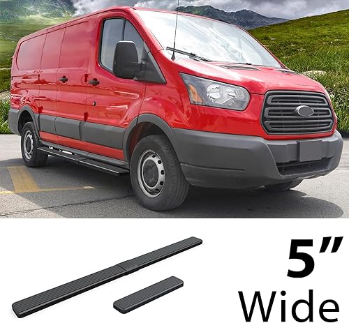 Miniatura 7 de HD Ridez Barras de estribo de 6 pulgadas, color negro acero, compatibles con Ford Transit 2015-2023 Van de tamaño completo de 3 puertas (excluye