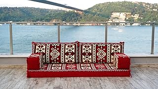 4" Thickness Floor Couch, Meditation Yoga Loveseat, Sectional Sofa, Arabic Majilis, Healing Room Floor Cushion, Sofa Covers (4+4'' Thickness Sofa)