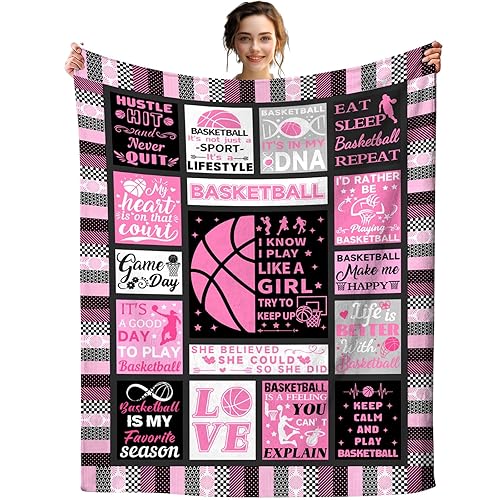 Basketball Blanket for Girls Basketball Gifts for Kids Stuff Basketballs