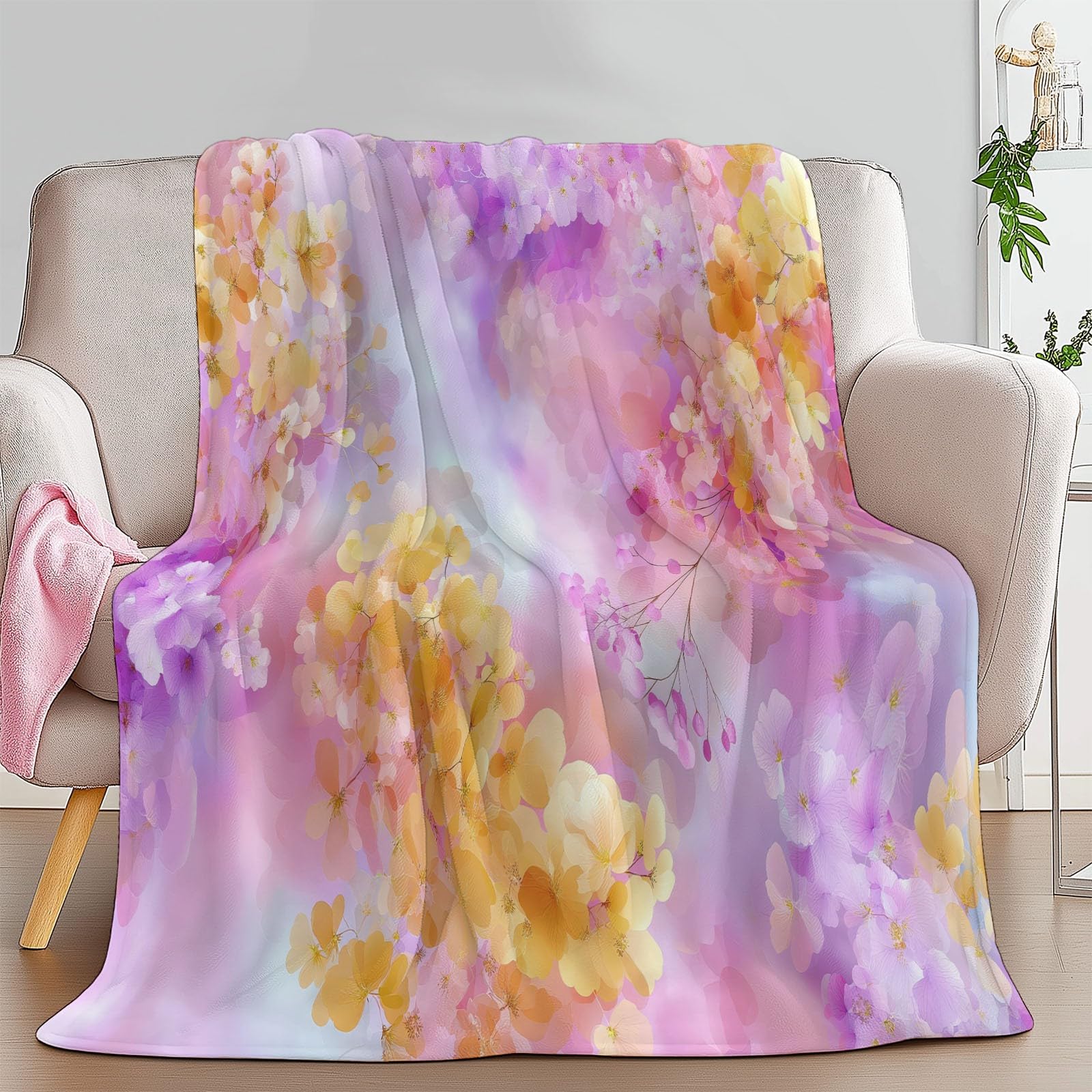Générique Koc polarowy Walentynki Romance Flowers 180 x 200 cm, wygodny koc, narzuta na łóżko z nadrukiem 3D, bardzo miękki i lekki, na wszystkie pory roku