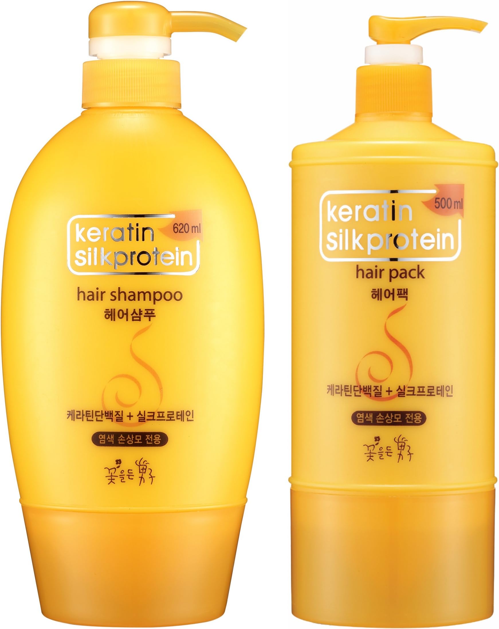 KERATIN SILKPROTEIN SET (SHAMPOO 620ml & HAIR PACK 500ml)