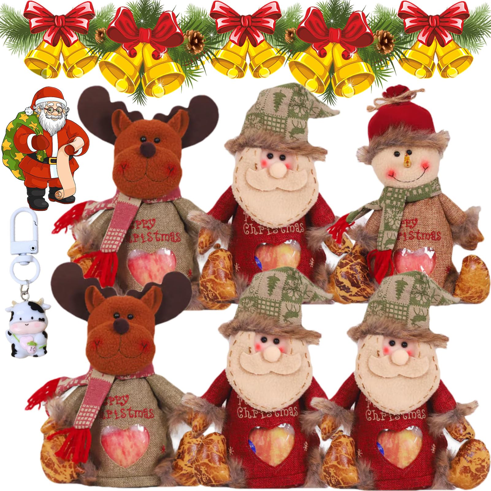 Bolsas de regalo de Navidad con diseño de cremallera, bolsas de muñeca de regalo de Navidad, bolsas de muñecas de regalo de Navidad 2025, bolsas de dulces de Navidad, bolsas de dulces de Nochebuena