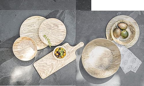 Miniatura 7 de TarHong Plato llano de madera del desierto real, 10.5 pulgadas, planta (material de melamina a base de plantas mayoritarias), inastillable,