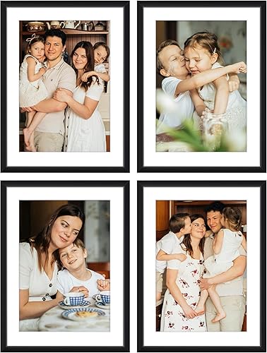 Vista 13 de Golden State Art - Marcos de fotos de metal de 12 x 12 pulgadas con paspartú para fotos cuadradas de 8 x 8 pulgadas - Juego de 4 portarretratos