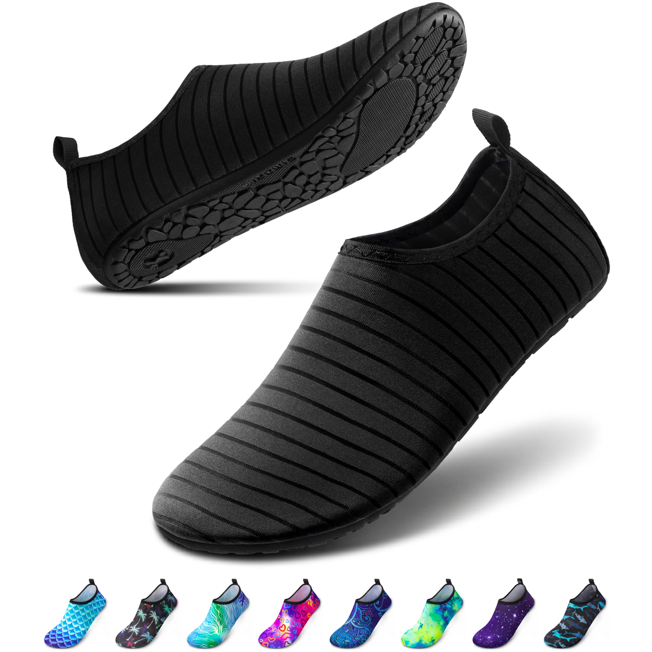 SIMARI Water Shoes Women Men Aqua Socks Beach Barefoot Quick Drying Aqua Aerobics Swim Pool Non Slip Outdoor Travel Essentials Surf River Lake