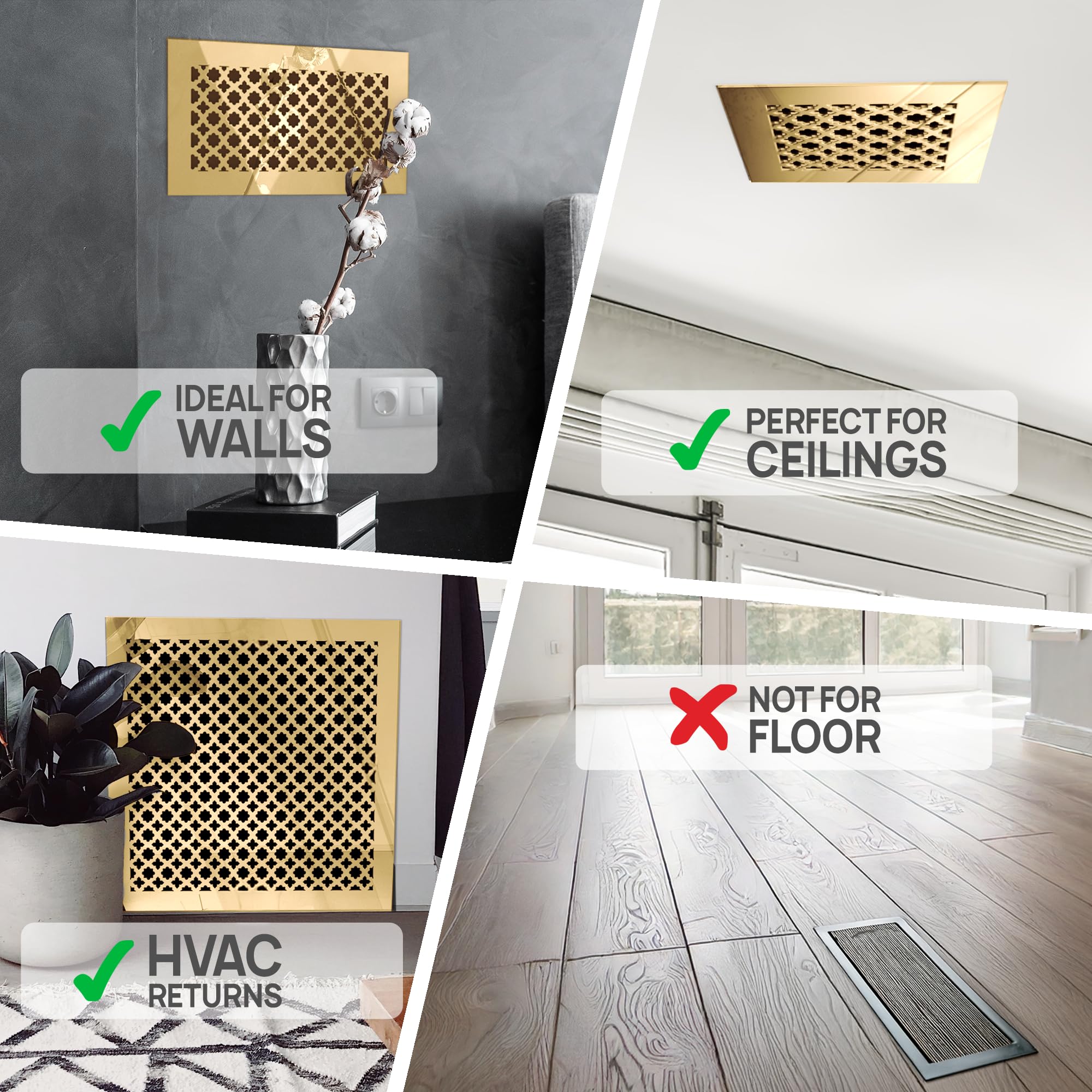 室內飾り SABA Home Decor Air Vent Covers Register - Acrylic Fiberglass
