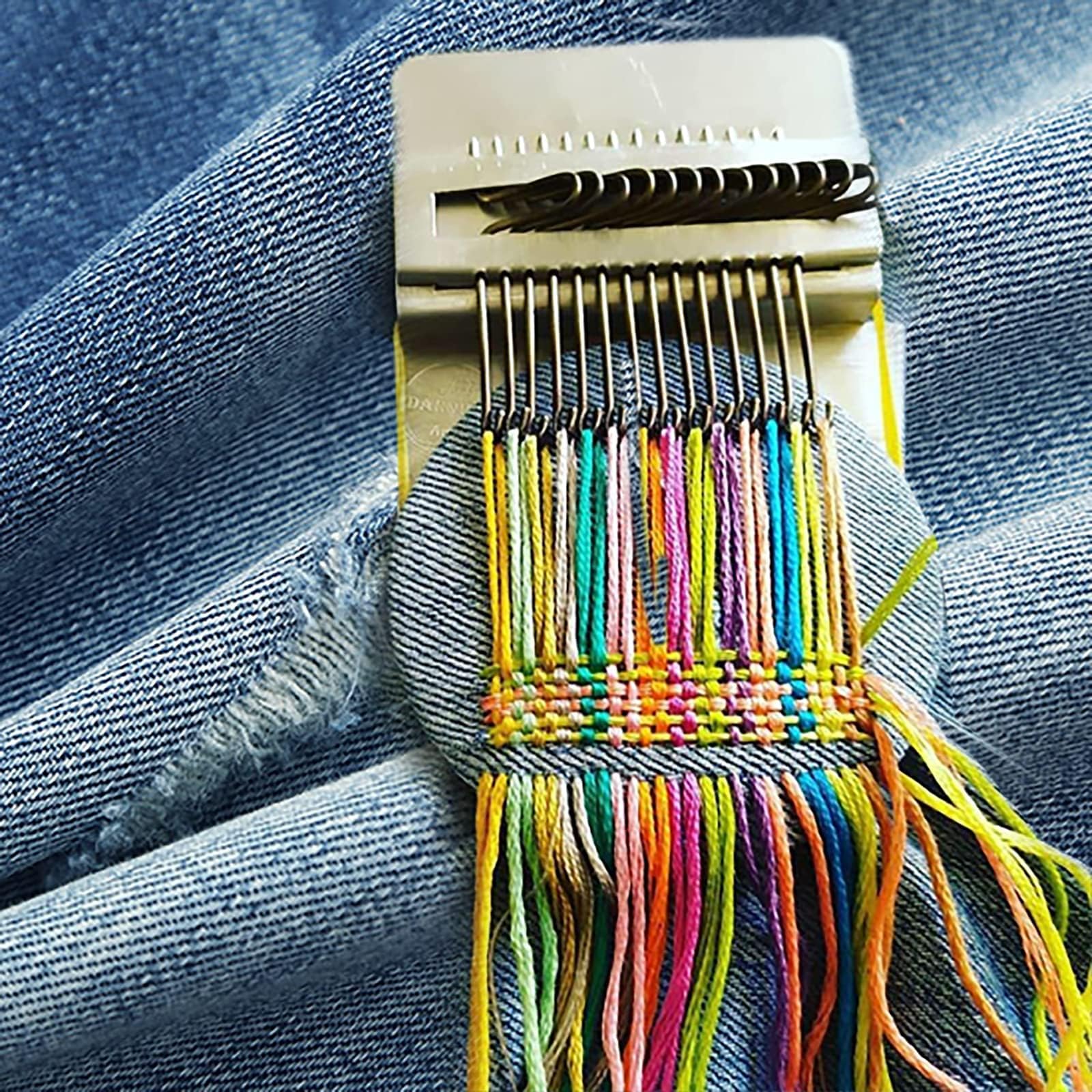 Telaio per Tessitura (14 Ganci) Mini Loom Machine per Cucire Macchina Cucire Bambini Giocattolo Knitting Machine Micro Machines Telar para Niños Maquina Tricotar Giocattolo Regalare 4 Ferri da Maglia