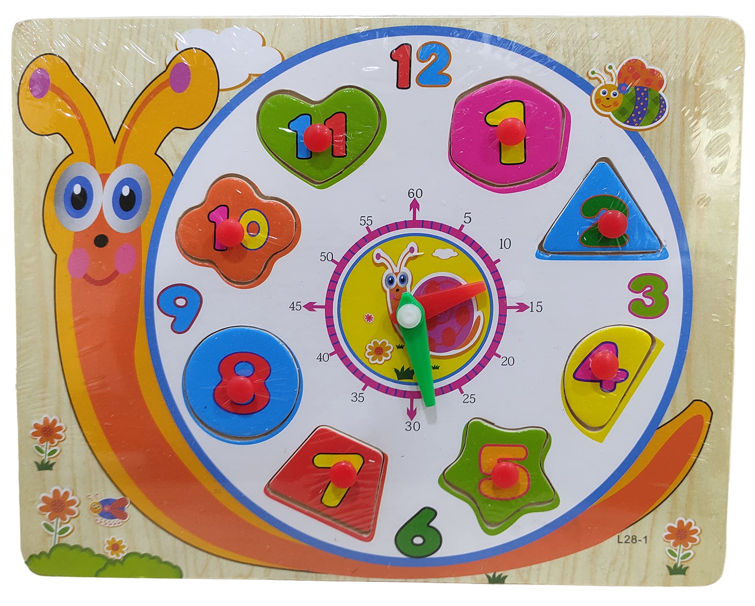 RVM Toys Wooden Colorful 2 in 1 Clock Learning Number Puzzle with Minute Time from 1 to 12 Numbers Blocks Game with Knob and Teaching Clock Educational Board Tray for Kids Baby Age 2 3 4 Year D (B0BR7FQ3MR) Amazon Price History, Amazon Price Tracker