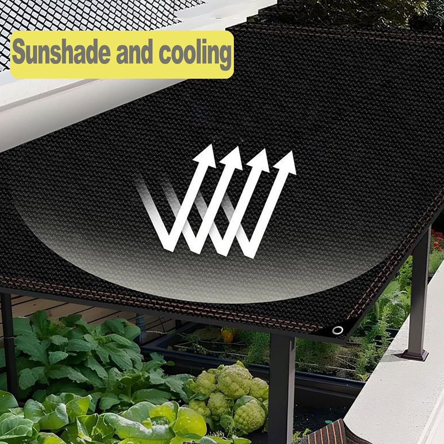 Red de Sombra con Ojales, 3x6m Malla de Sombreo 80% UV, Malla Sombra Exterior para Pergola Invernadero, Jardín, Patio, Balcón, Gallinero