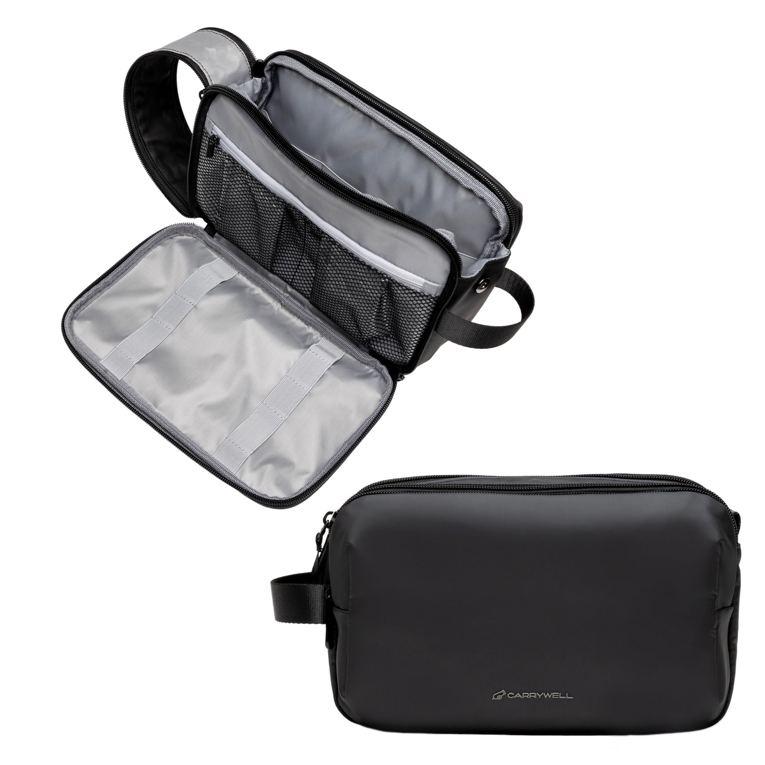 Carrywell (Not Made In China) Dopp Kit For Men, Men's Travel Toiletry Organizer, Water-Resistant Shaving Bag for Toiletries and Accessories (Black)