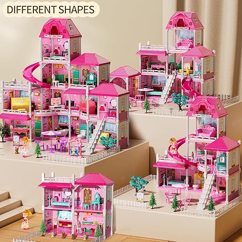 Miniatura 2 de Villa - Juguetes para niñas de 2, 3, 4, 5, 6, 7, juguetes de bricolaje con 2 muñecas, regalos de cumpleaños para niñas de 4 a 8 años, juego de