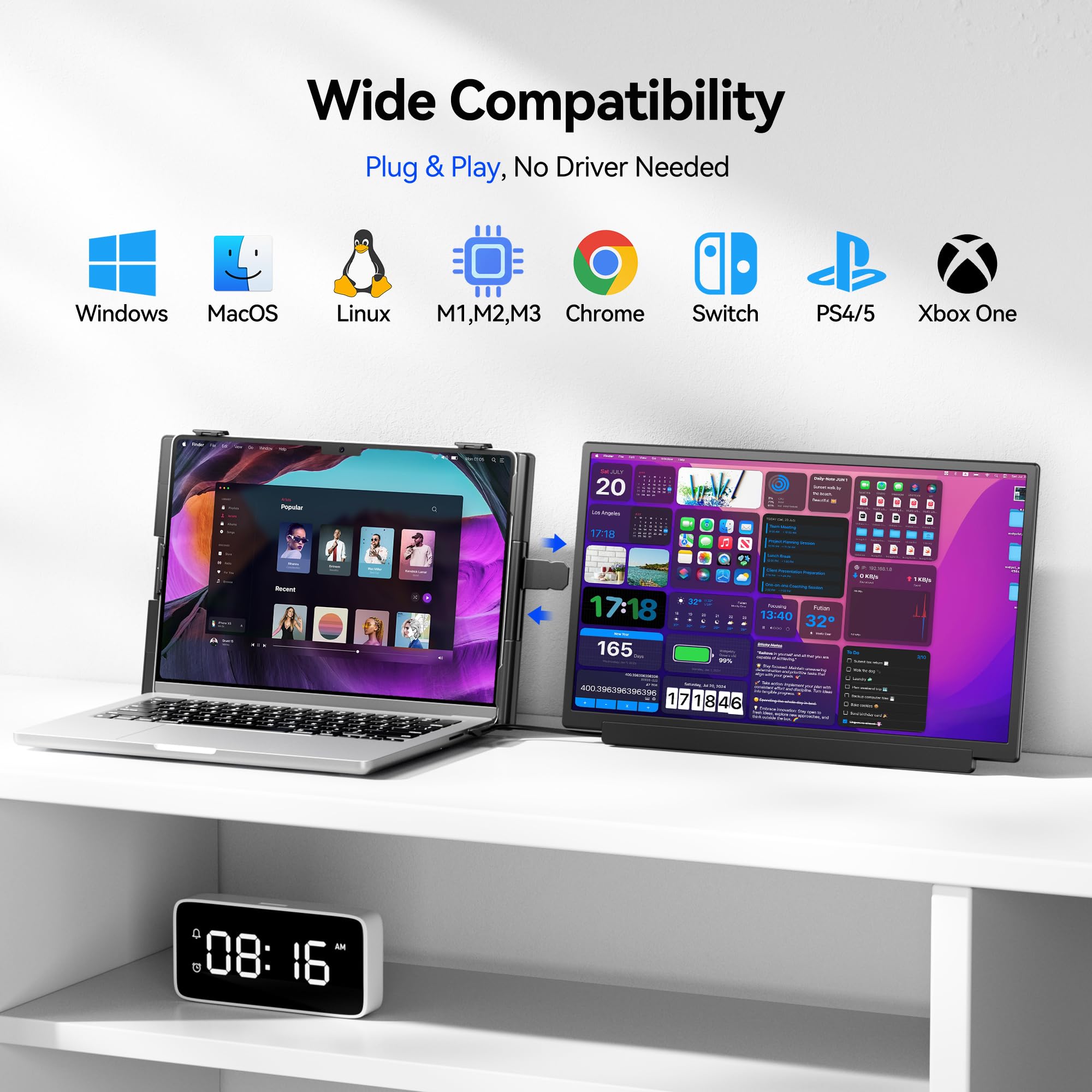 Anyking Laptop Screen Extender, Portable Monitor for Laptop, Plug & Play External Monitor, Business Travel & Home Office P2 view 6