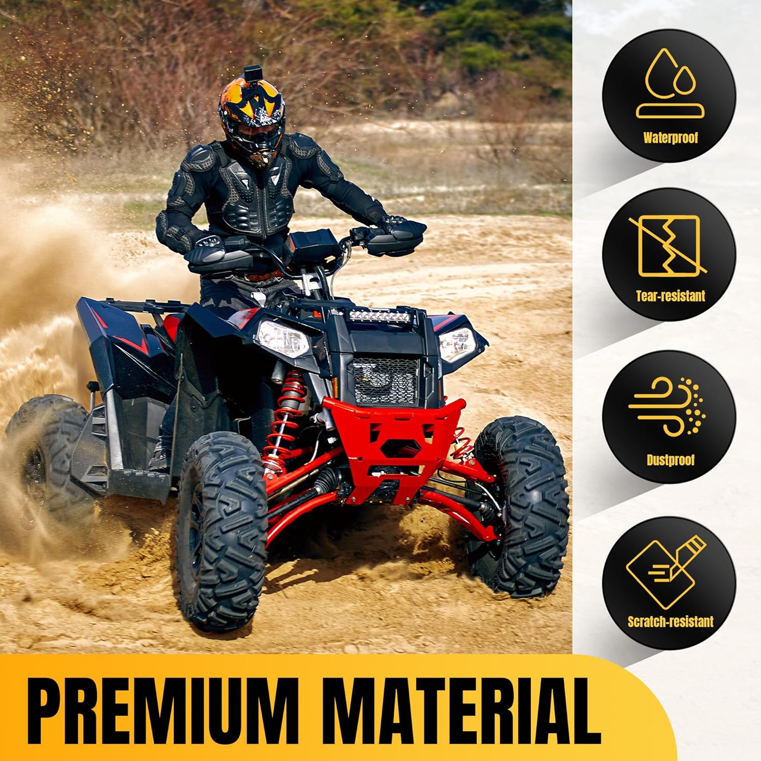 ROYALAY ATV Seats for Passengers, Universal ATV Rack Pad, Four Wheeler Back Rack Seat, Shock Absorption Water-Resistant for Long Rides, Four Wheeler Accessories