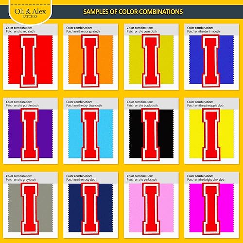 Miniatura 556 de Parches de letras termo-adhesivas de alta calidad – Lindas letras para ropa – Parche universitario para ropa – Letras bordadas de 4 1/2 parches