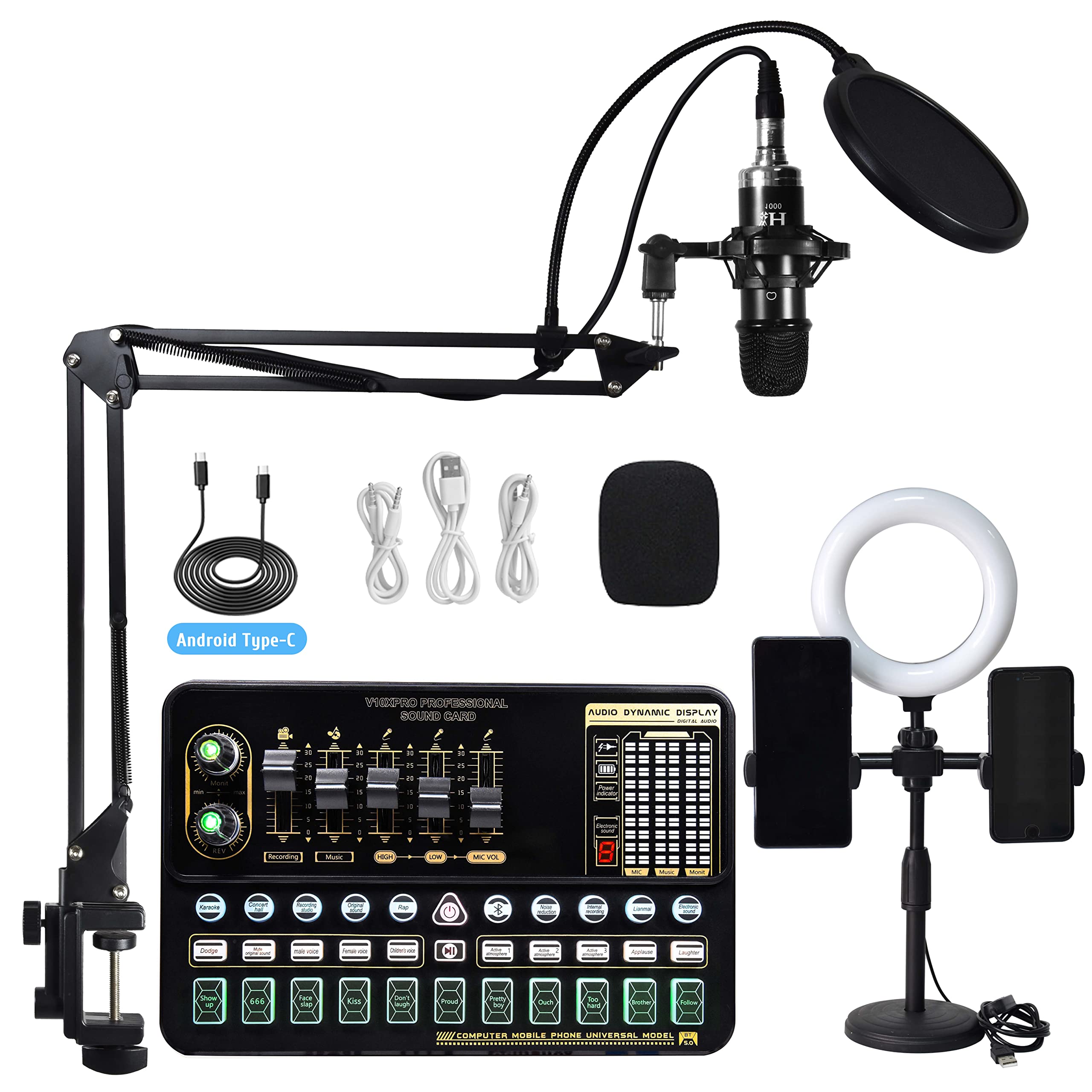 Amazon | オーディオインターフェース オーディオミキサー 生放送用  