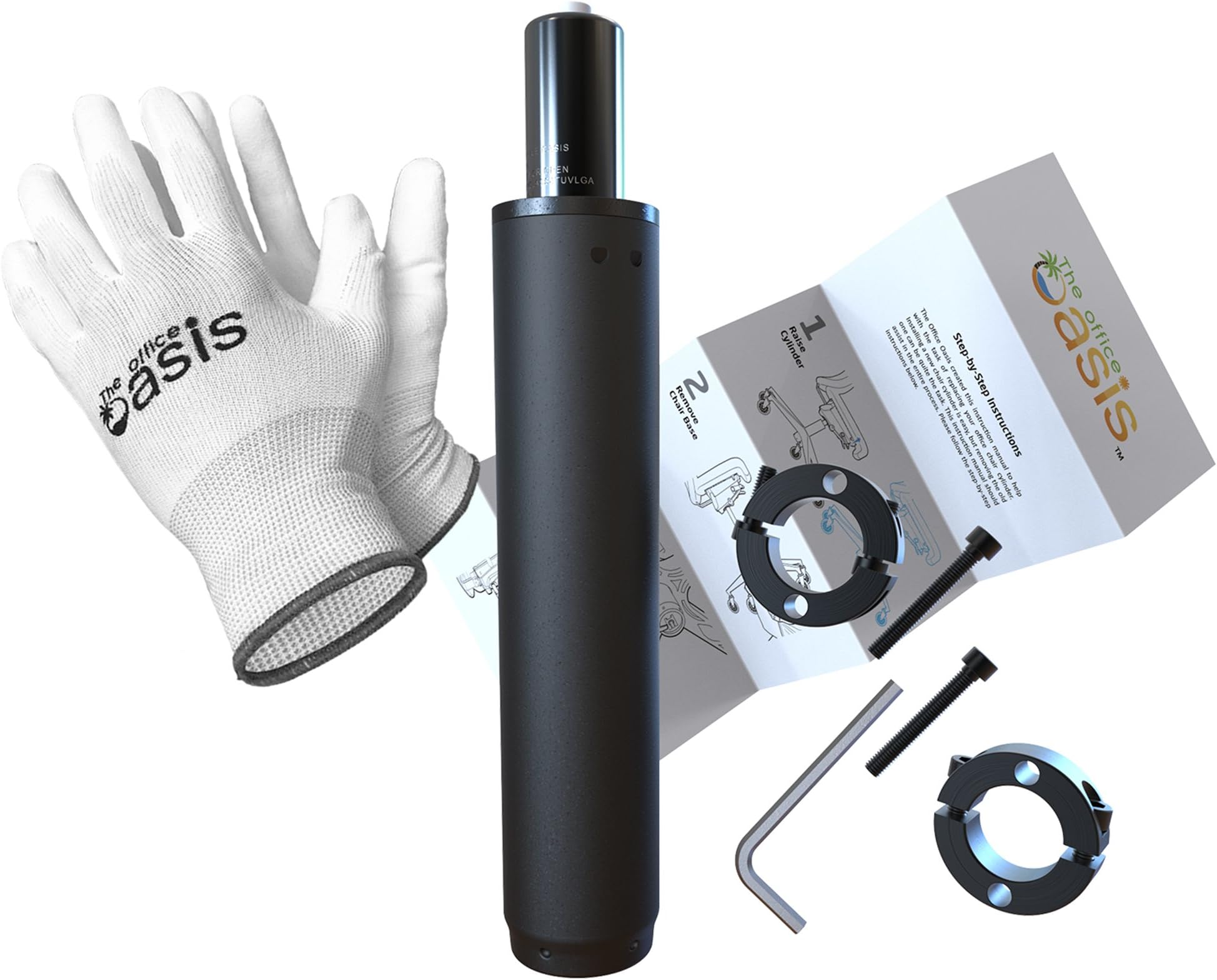 Office Chair Cylinder Replacement with Removal Tool (As Seen On PBS) - Heavy Duty Pneumatic Gas Lift Piston for Desk Chairs and Gaming Chairs - Universal Fit