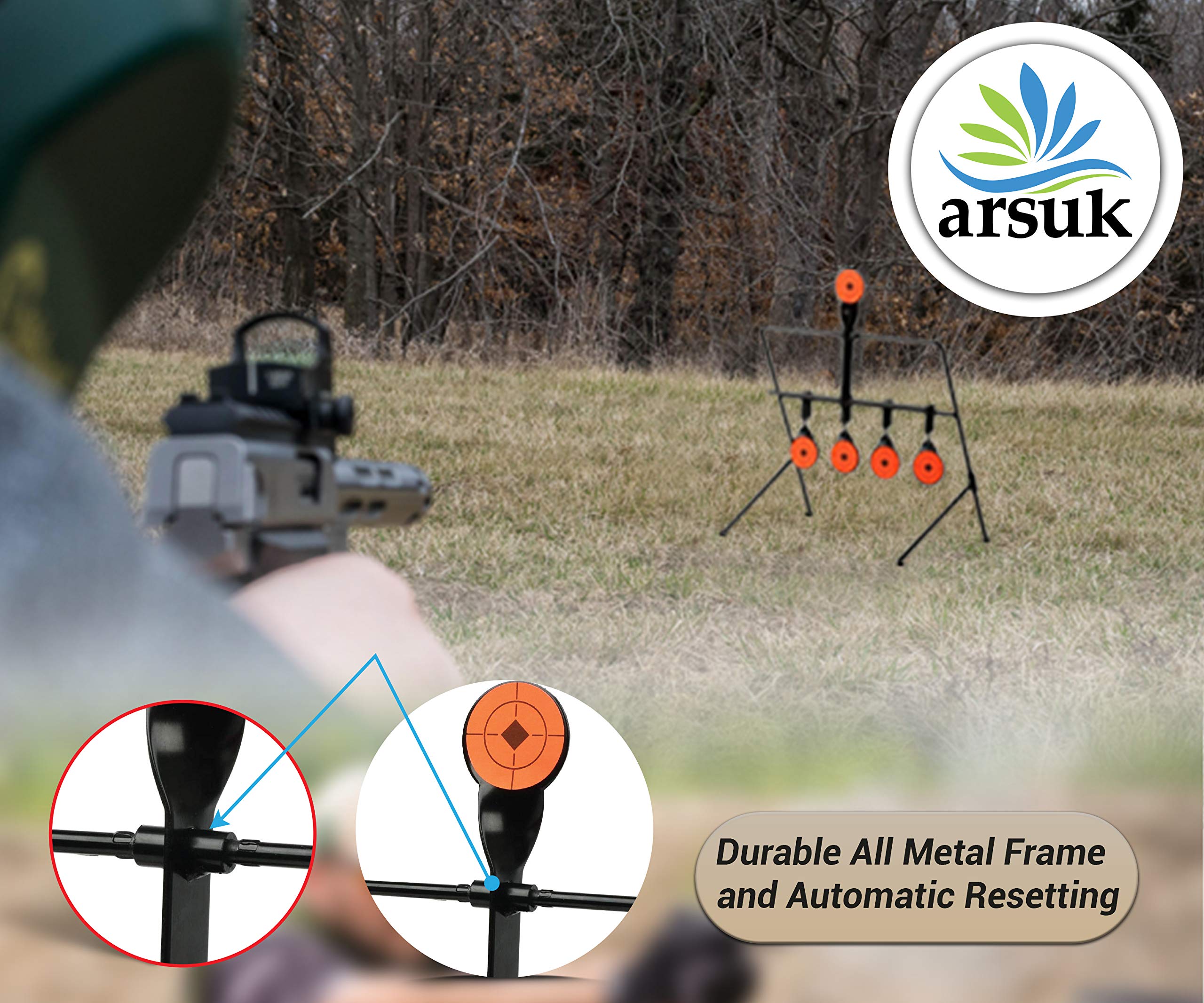 ARSUK Airsoft Swinging Target Freestanding Self Resetting Holder Cone