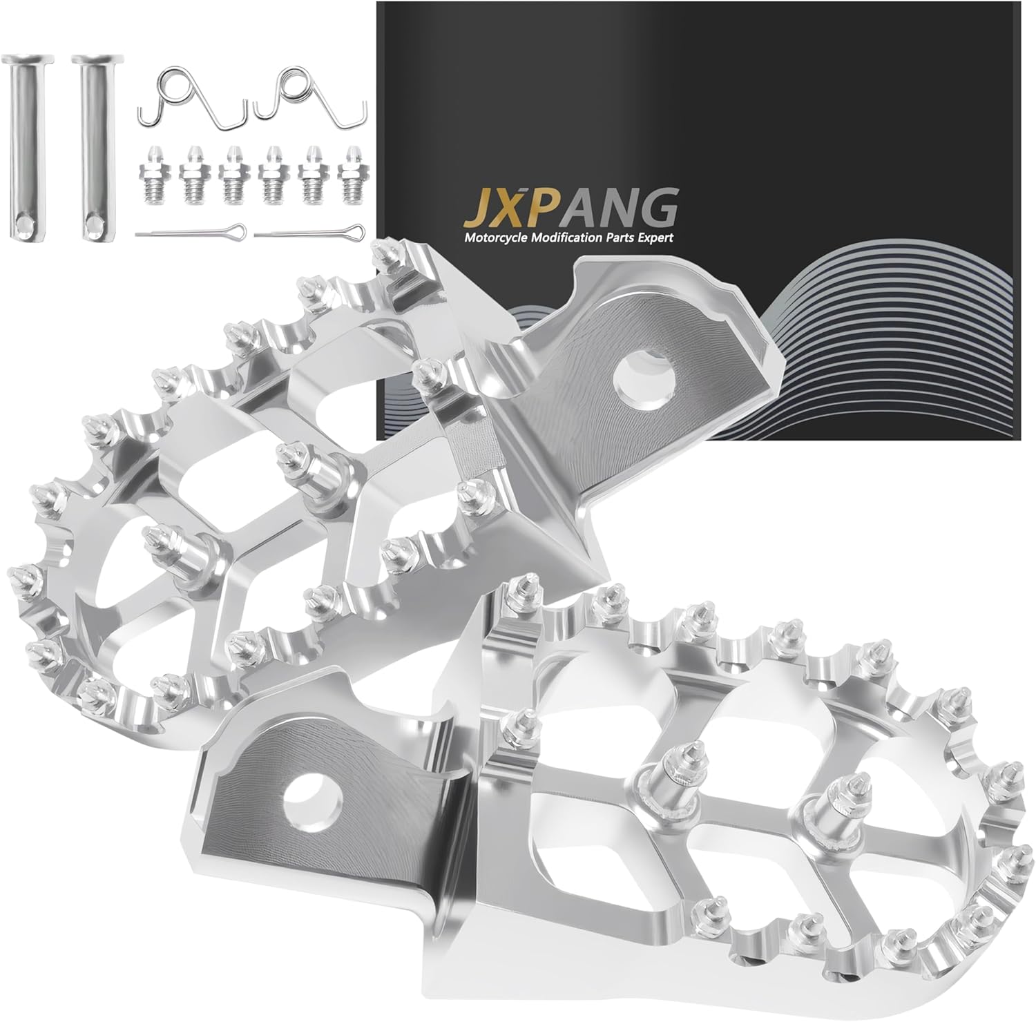 Upgraded Electric Dirt Bike Foot Pegs, Anti-Slip CNC Pedals Rests For Surron Light Bee X and S/CRF250F 19-24/CRF150F CRF230F 03-19/KDX200 83-94/E Ride Pro S SS SR/XR150L 15-24 (Silver)