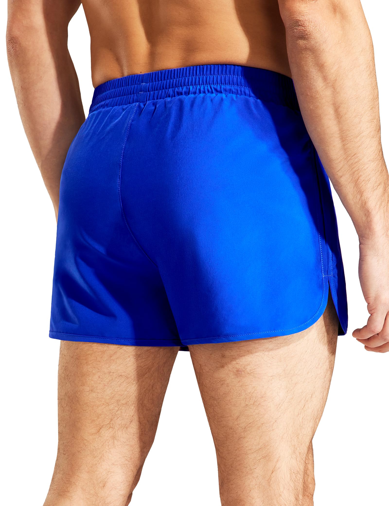 MIER Pantalones Cortos para Hombre de 3 Pulgadas, de Secado rápido, Ligeros, Resistentes al Agua, para Entrenamiento atlético, con Forro, Royal Blue 7.6Cm, L